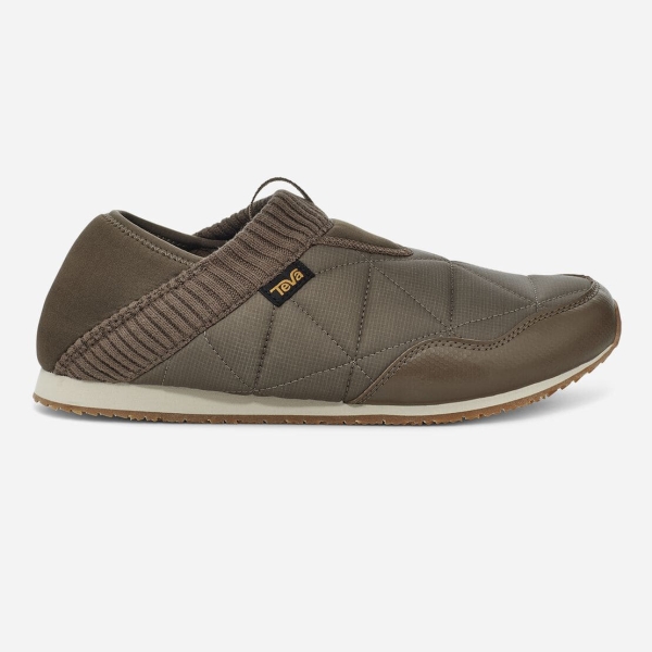 Hungary Teva Ember Moc - Férfi Slip On Sötét Olivazöld - 854-DHSPB